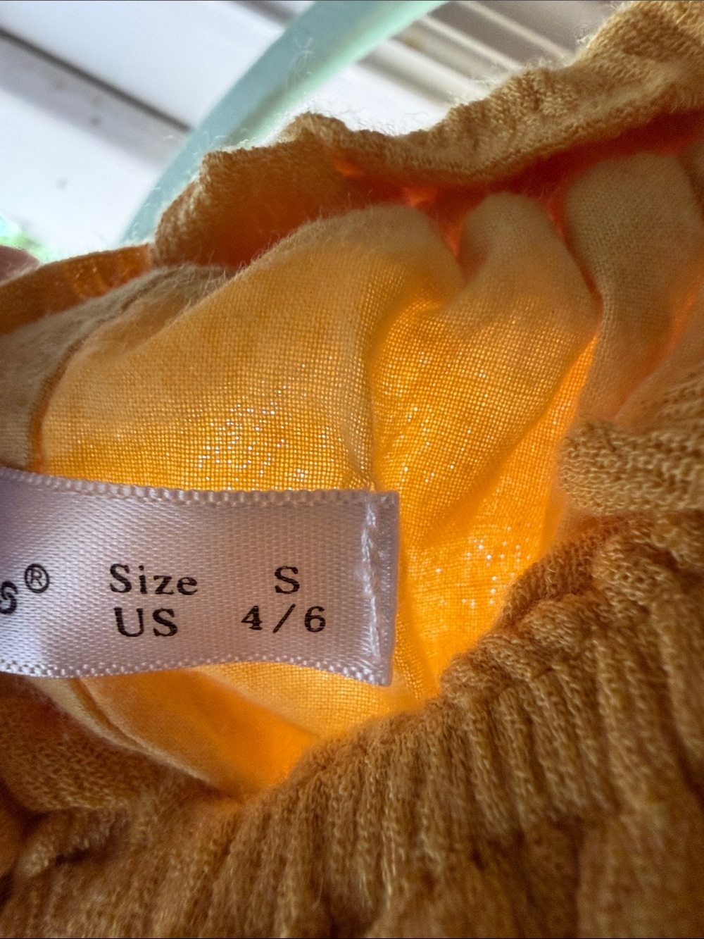 Off-Shoulder Yellow Embroidered Mini Dress - Picture 3 of 9